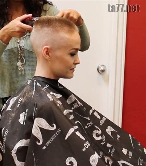 female faded flat top haircut.